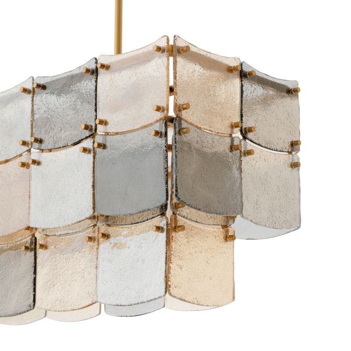 Chandelier Laurent rectangular antique brass finish