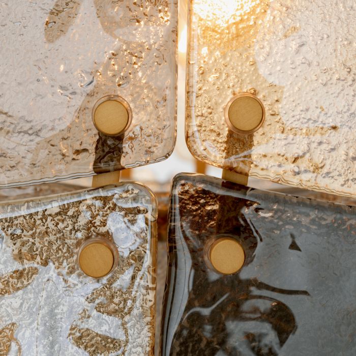 Chandelier Laurent rectangular antique brass finish