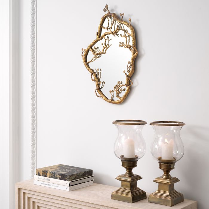 Mirror Fiora vintage brass finish