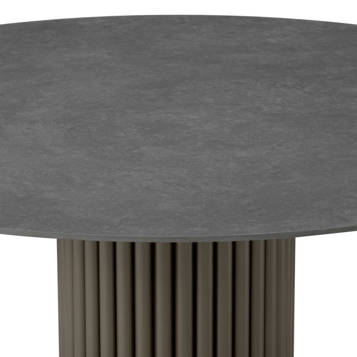 Outdoor Coffee Table Volterra Round bronze finish grey ceramic