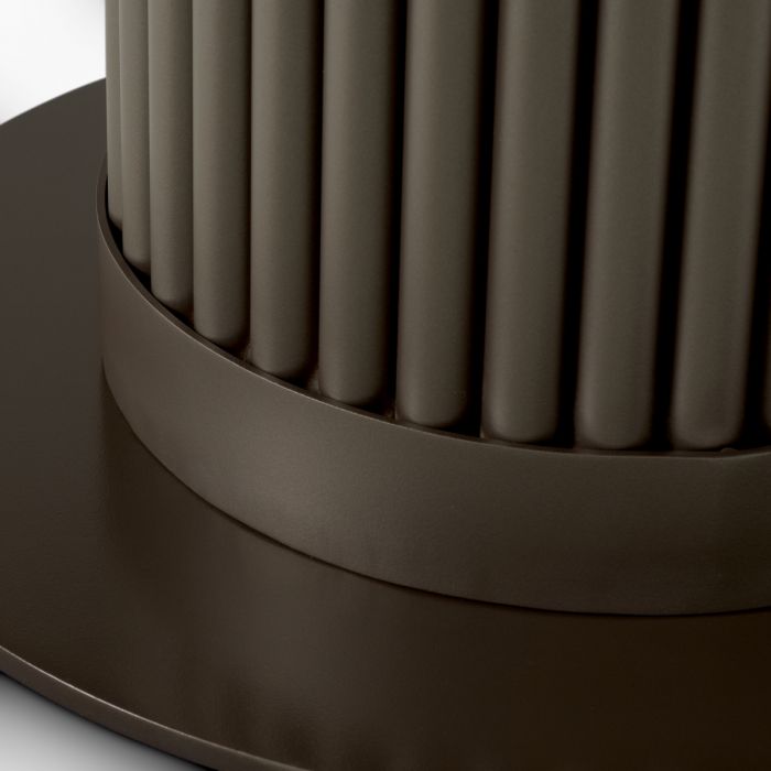 Outdoor Coffee Table Volterra Round bronze finish grey ceramic