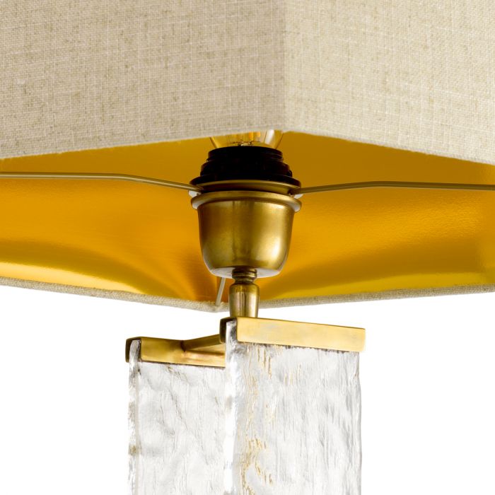 Table Lamp Harmonis vintage brass finish incl shade