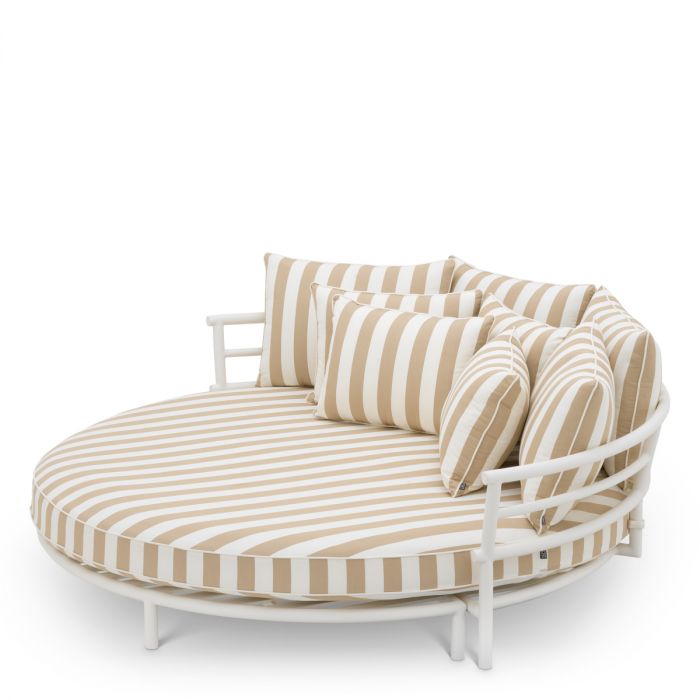Outdoor Bed Laguno matte white florent beige
