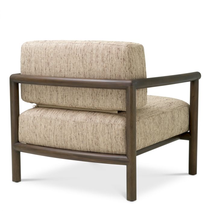 Chair Ombria mocha mahogany wood beckett beige