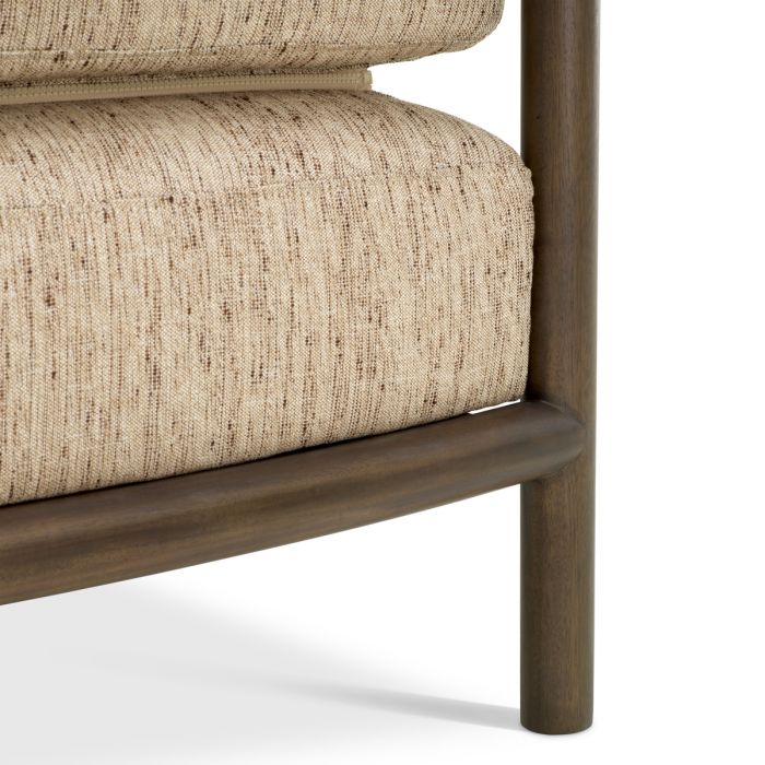 Chair Ombria mocha mahogany wood beckett beige