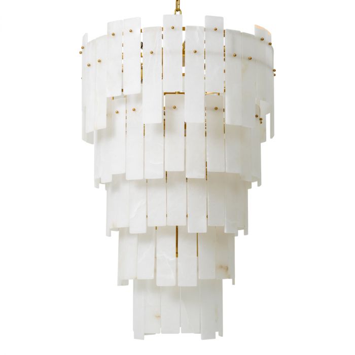Chandelier Greyson XL antique brass finish alabaster