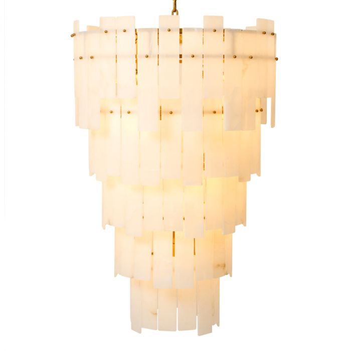 Chandelier Greyson XL antique brass finish alabaster