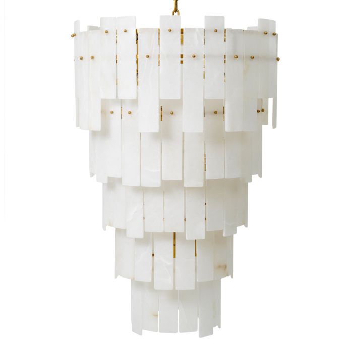 Chandelier Greyson XL antique brass finish alabaster