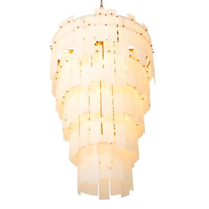 Chandelier Greyson XL antique brass finish alabaster