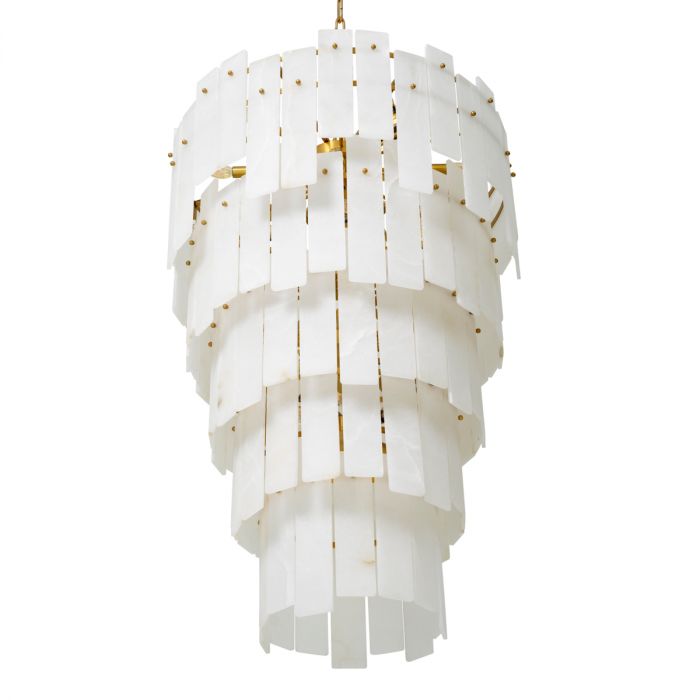Chandelier Greyson XL antique brass finish alabaster