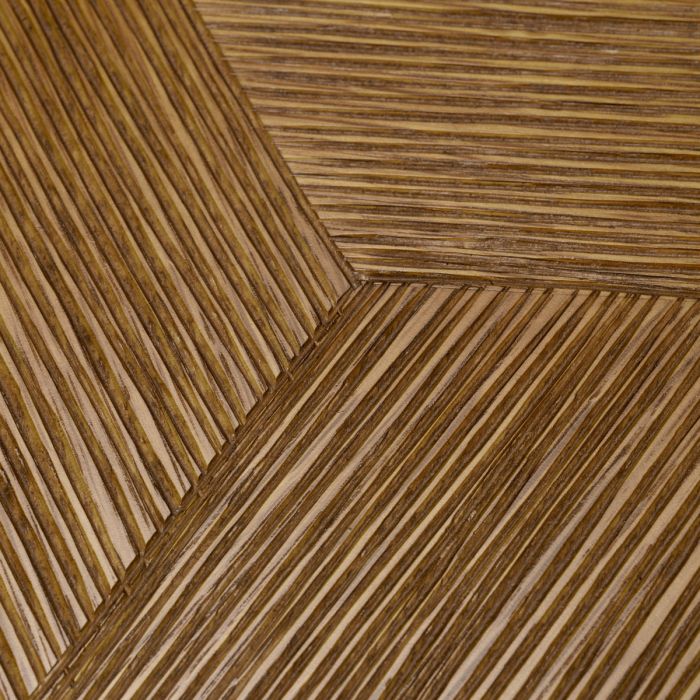 Coffee Table Velutto caramel carved oak veneer brushed brass finish