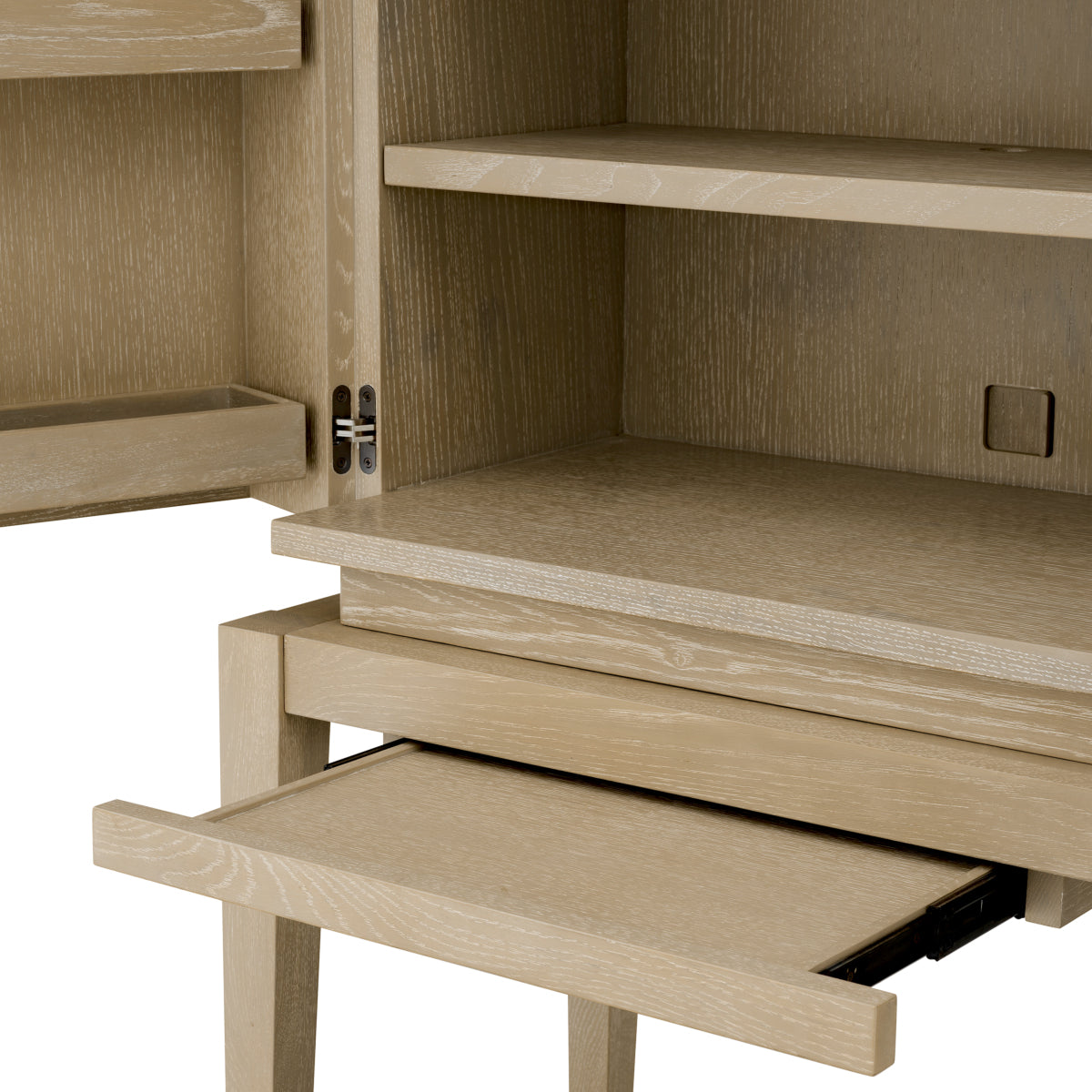 Washed Oak 2-Door Bar Cabinet Borchard