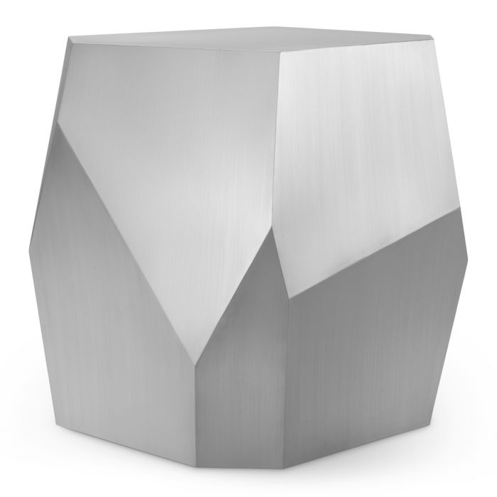 Side Table Ramiro brushed steel finish