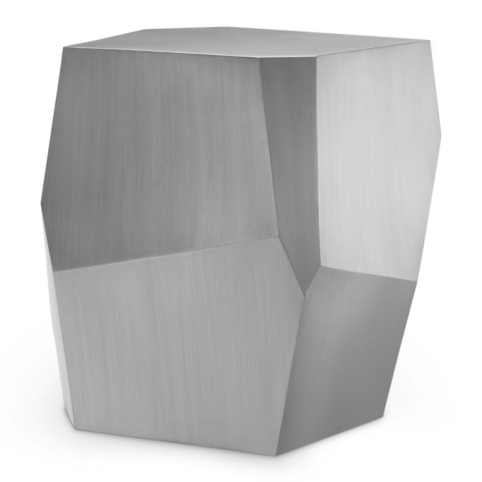 Side Table Ramiro brushed steel finish