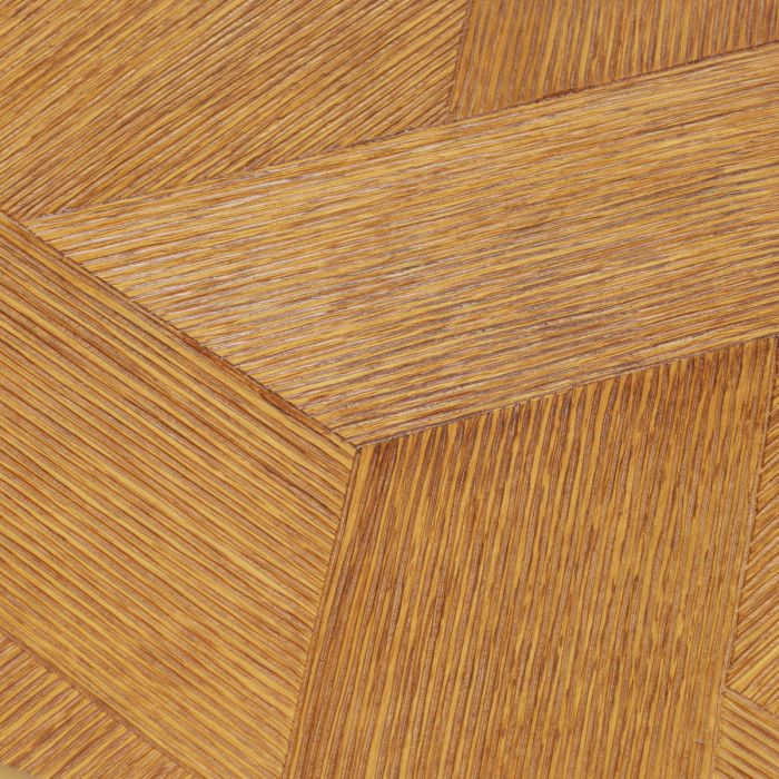 Nightstand Velutto caramel carved oak veneer brushed brass finish