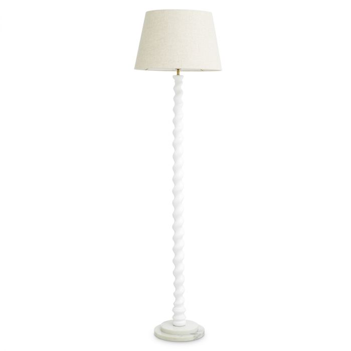 Floor Lamp Massimo piano white finish incl shade