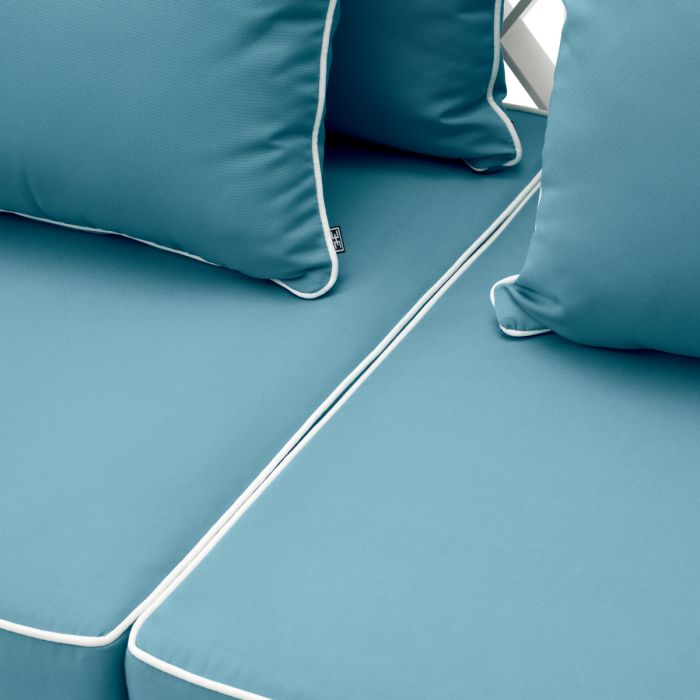 Outdoor Sofa Ocean Club S white sunbrella mineral blue