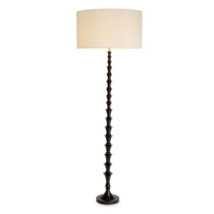 Floor Lamp Arabella piano black finish incl shade