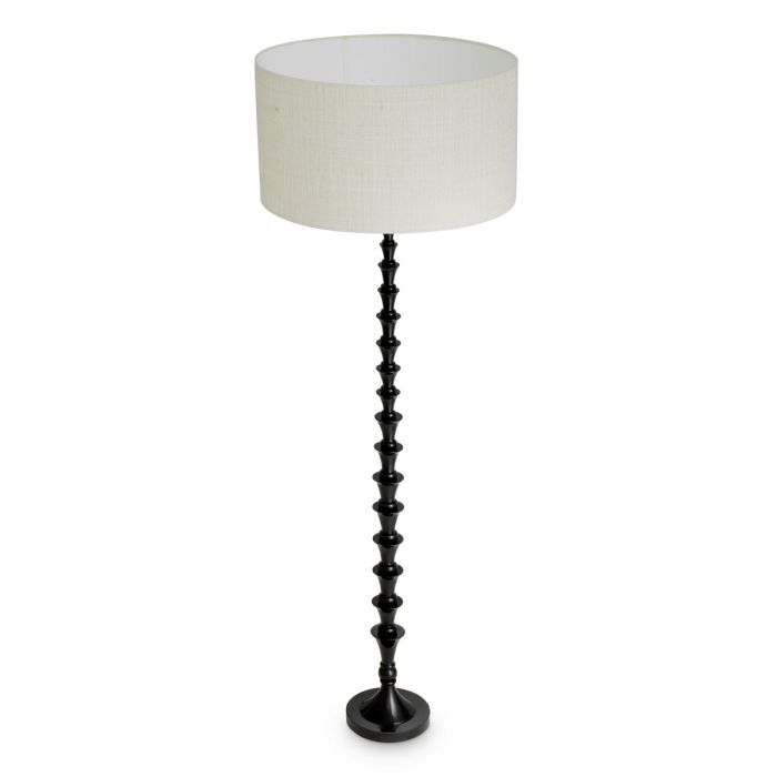 Floor Lamp Arabella piano black finish incl shade