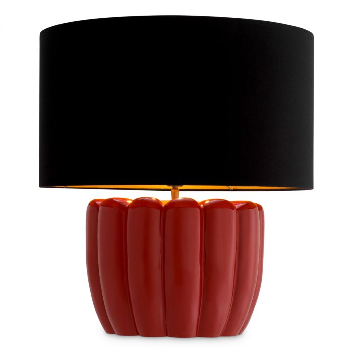 Table Lamp Barocco red finish incl shade