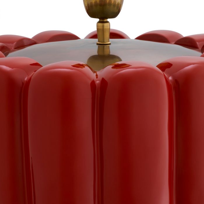 Table Lamp Barocco red finish incl shade