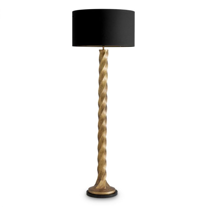 Floor Lamp Costanza vintage brass finish incl shade