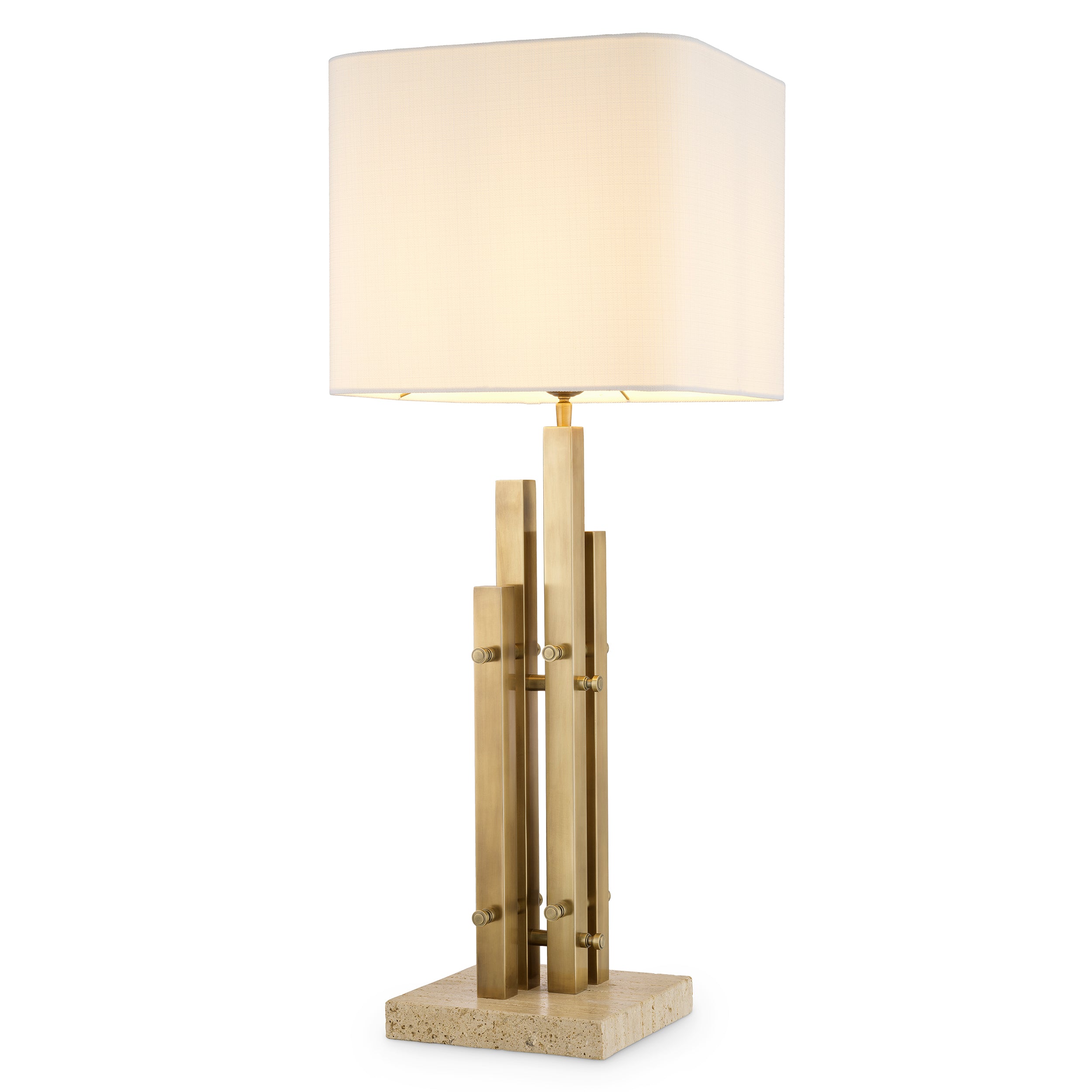 Travertine Base Table Lamp Destino | Eichholtzmh.com