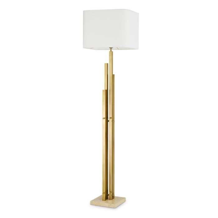 Floor Lamp Destino vintage brass finish incl shade