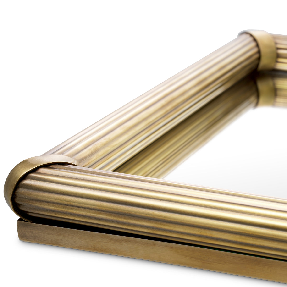 Ribbed Vintage Brass Tray Lenora | Eichholtzmh.com