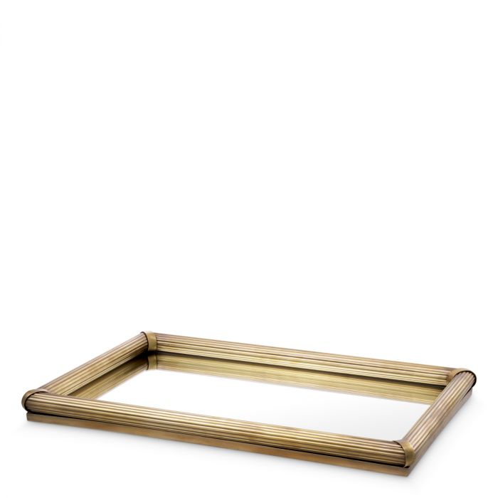 Tray Lenora vintage brass finish