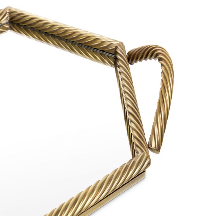 Tray Salvi Hexagon vintage brass finish