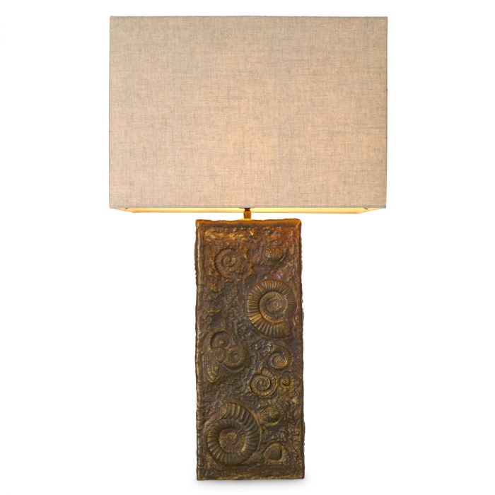 Table Lamp Kamari vintage brass finish incl shade