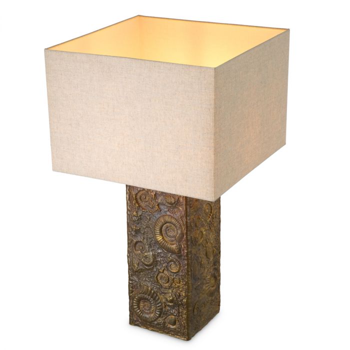 Table Lamp Kamari vintage brass finish incl shade