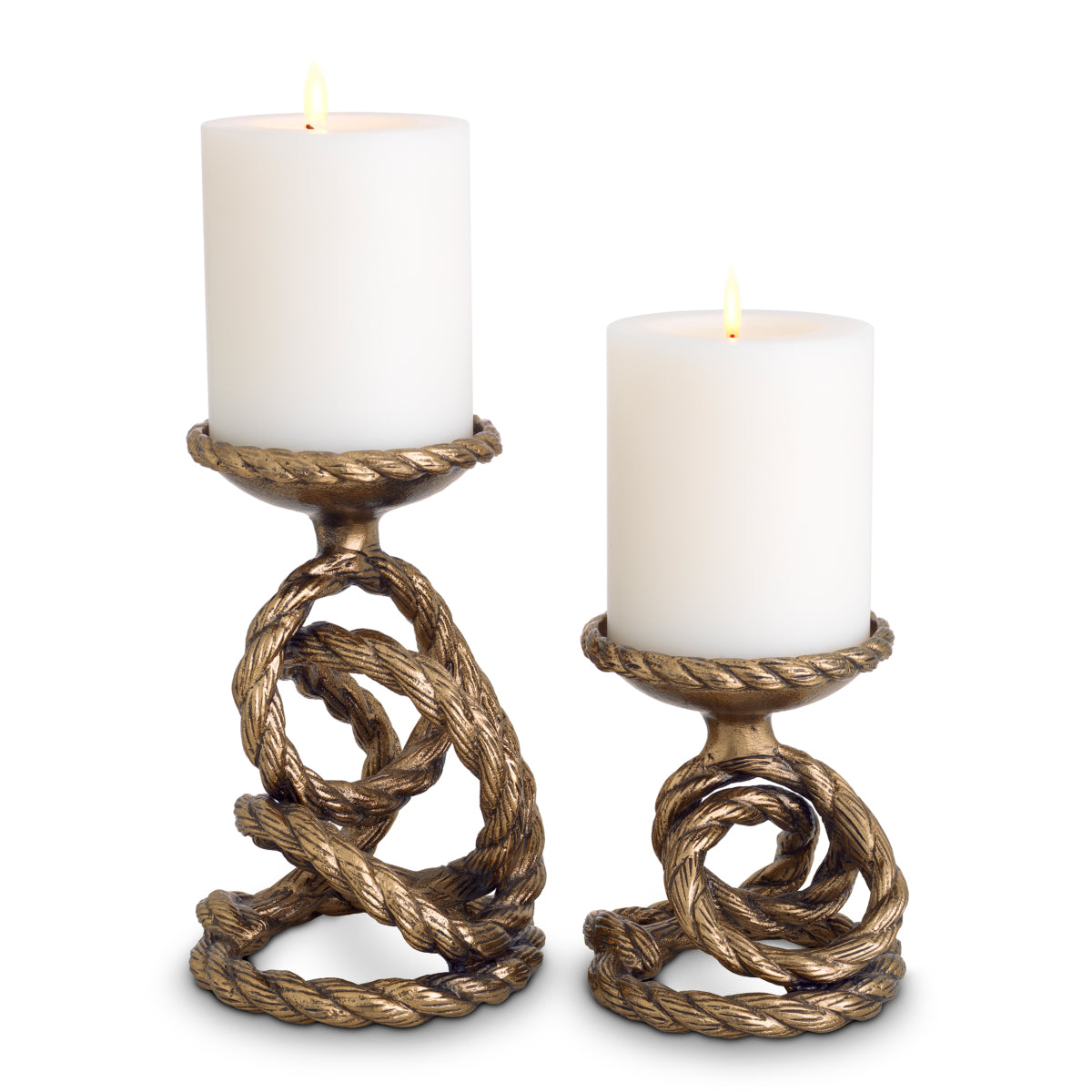 Gold Rope Candle Holders (2) Corwyn