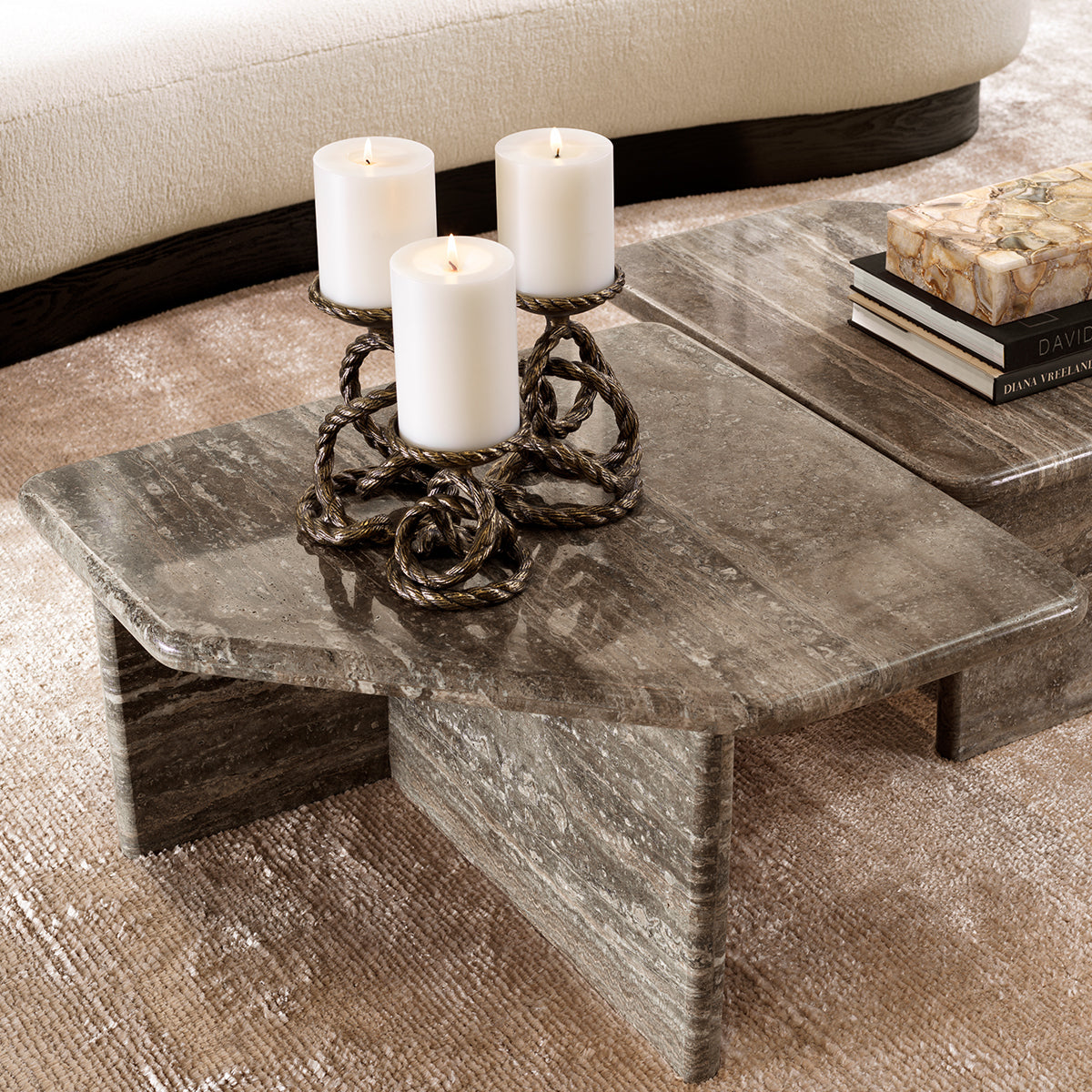 Gold Rope Candle Holders (2) Corwyn