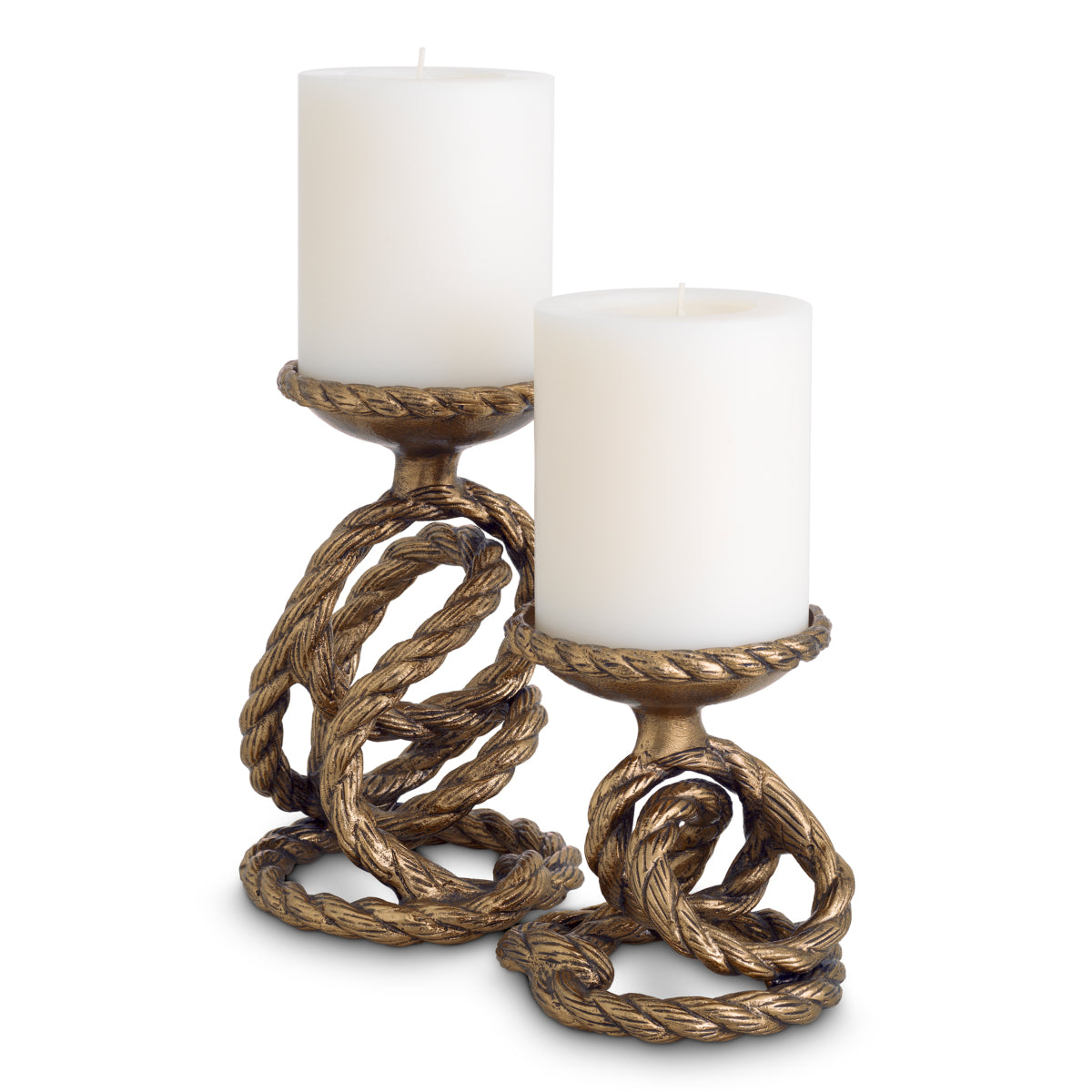 Gold Rope Candle Holders (2) Corwyn