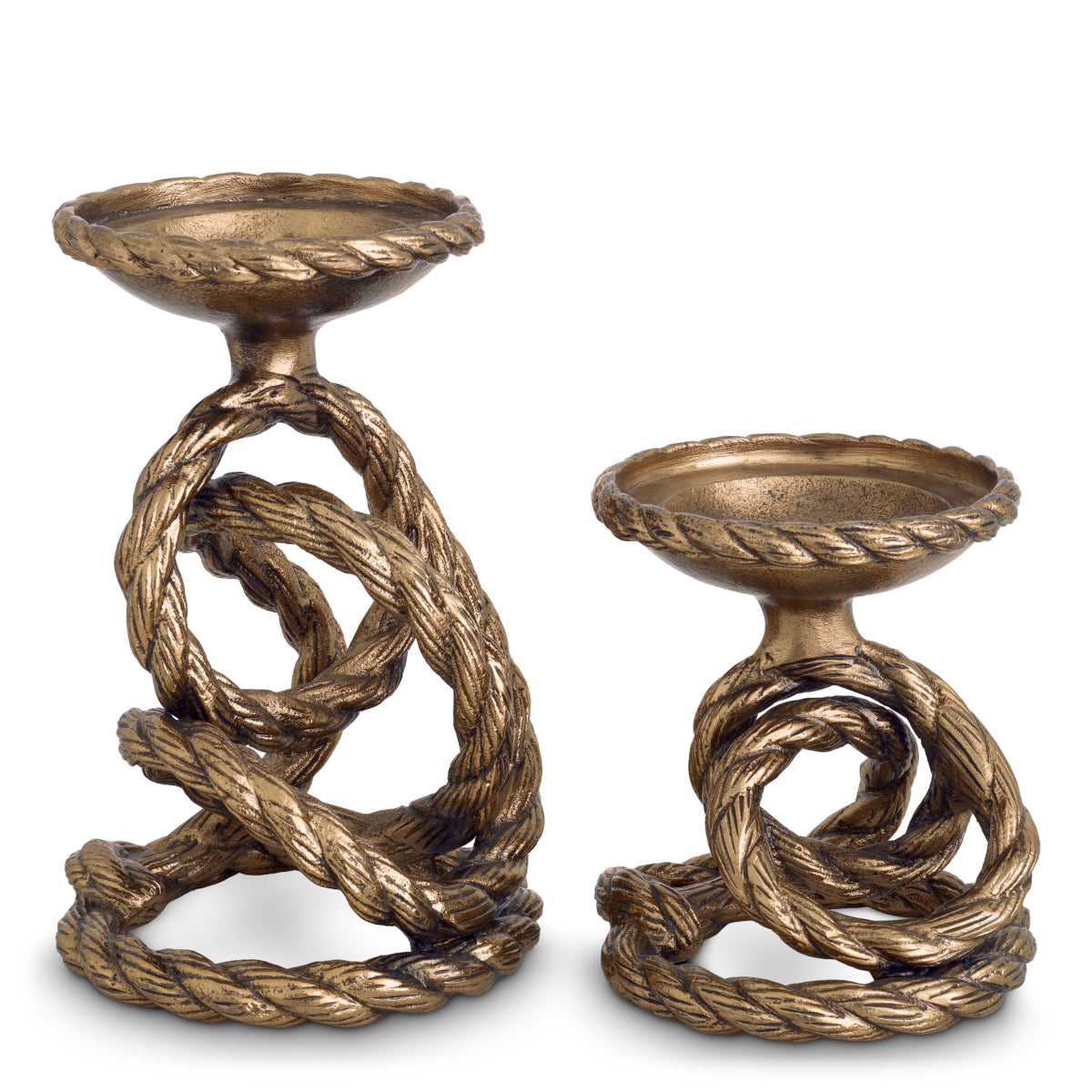Gold Rope Candle Holders (2) Corwyn