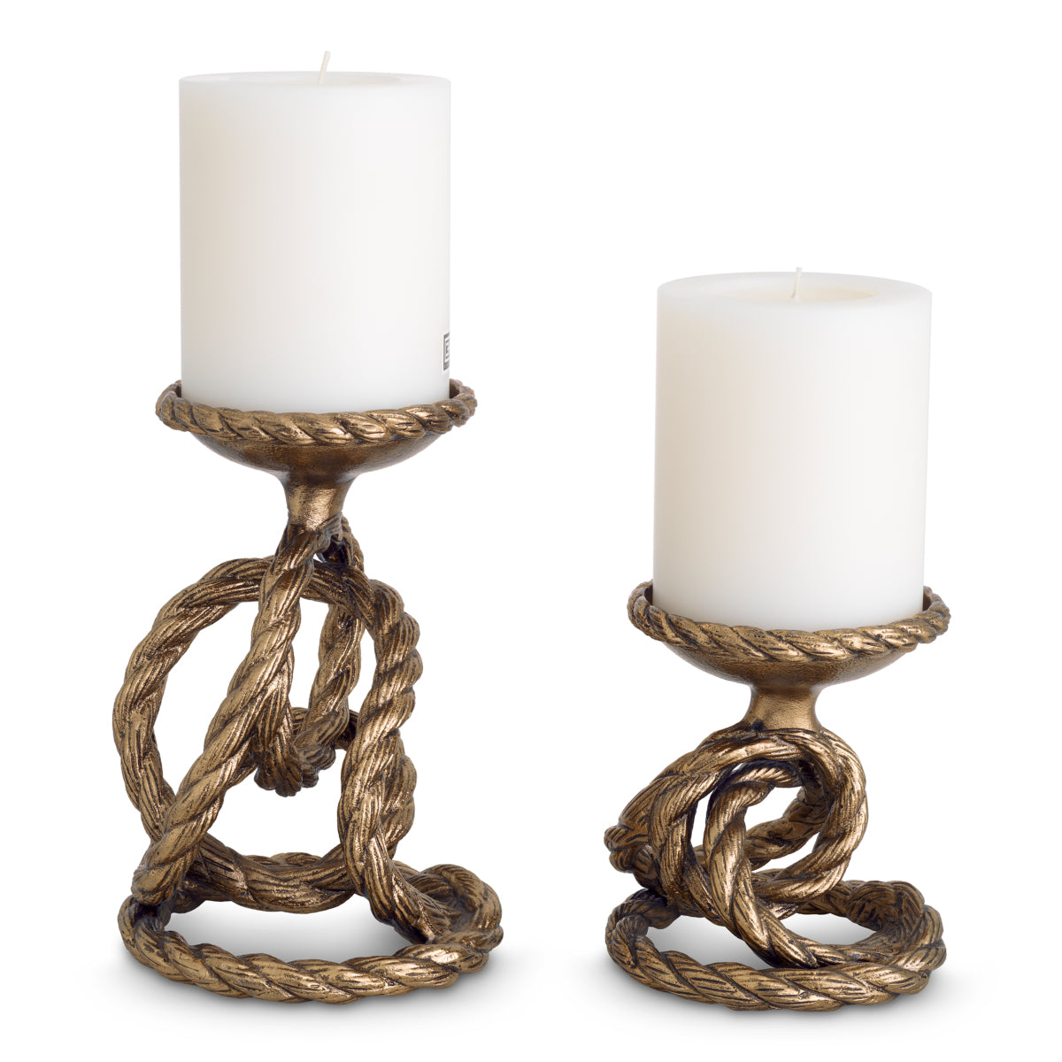 Gold Rope Candle Holders (2) Corwyn