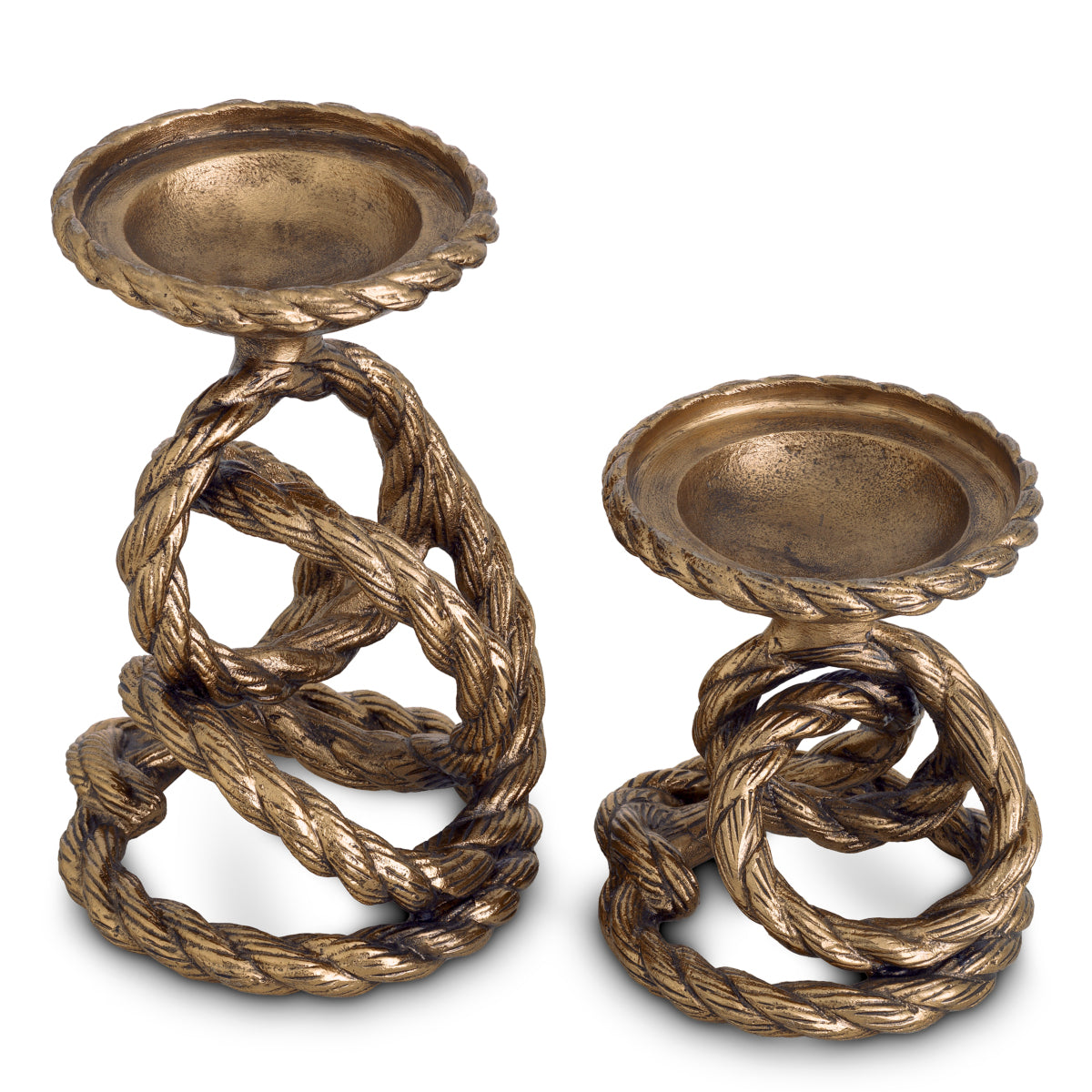 Gold Rope Candle Holders (2) Corwyn