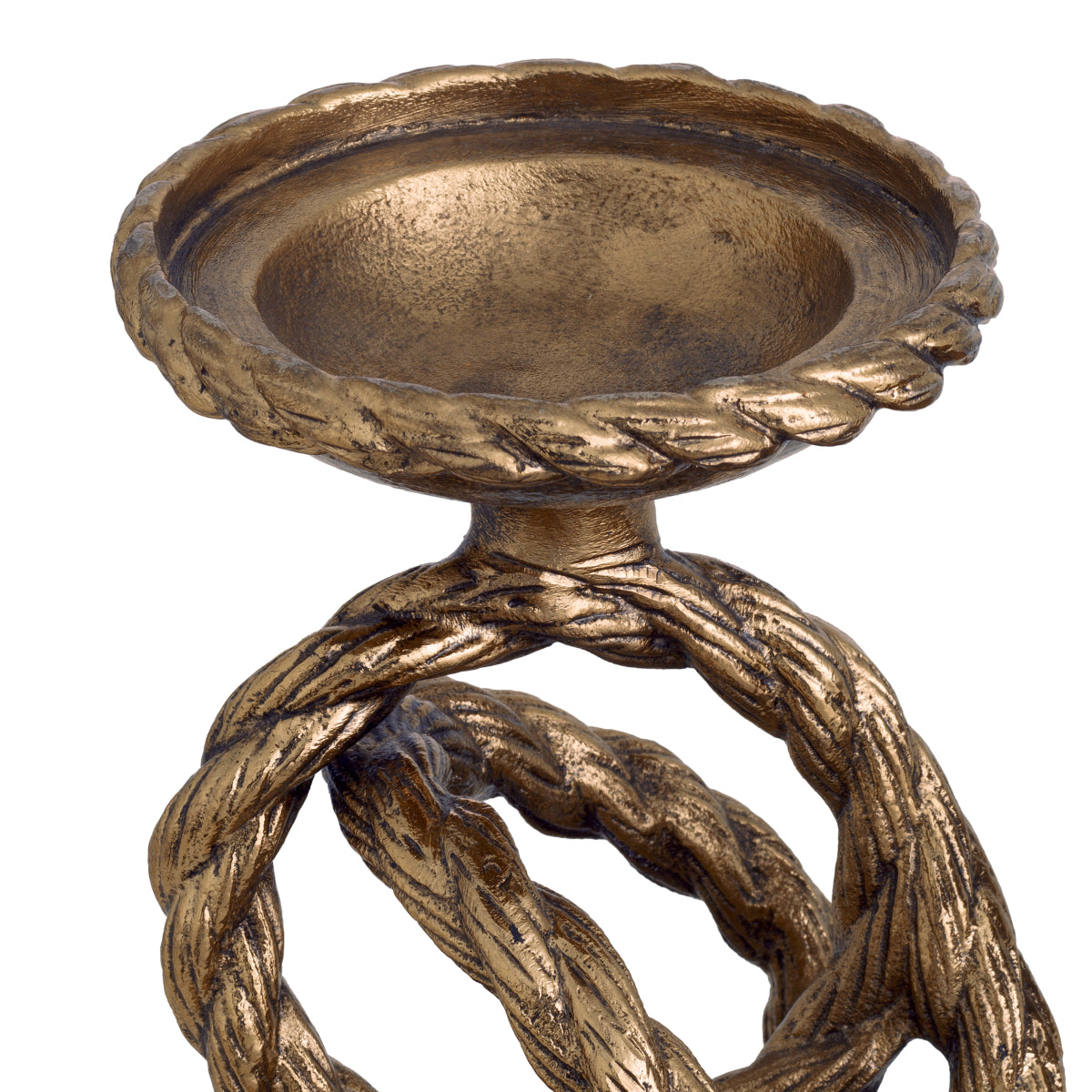 Gold Rope Candle Holders (2) Corwyn