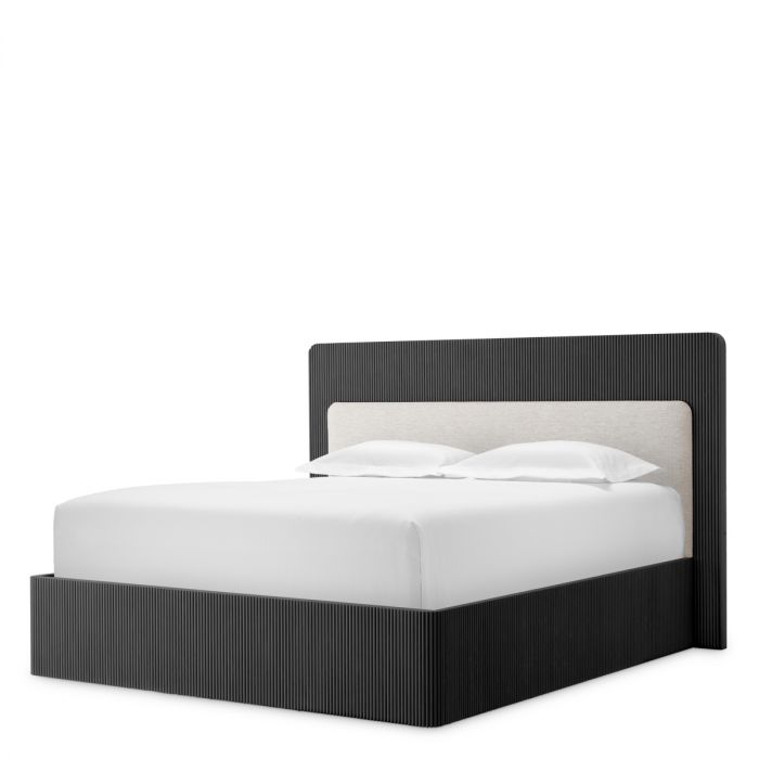 Bed Frame Dimitrios Queen size charcoal grey oak veneer durini natural
