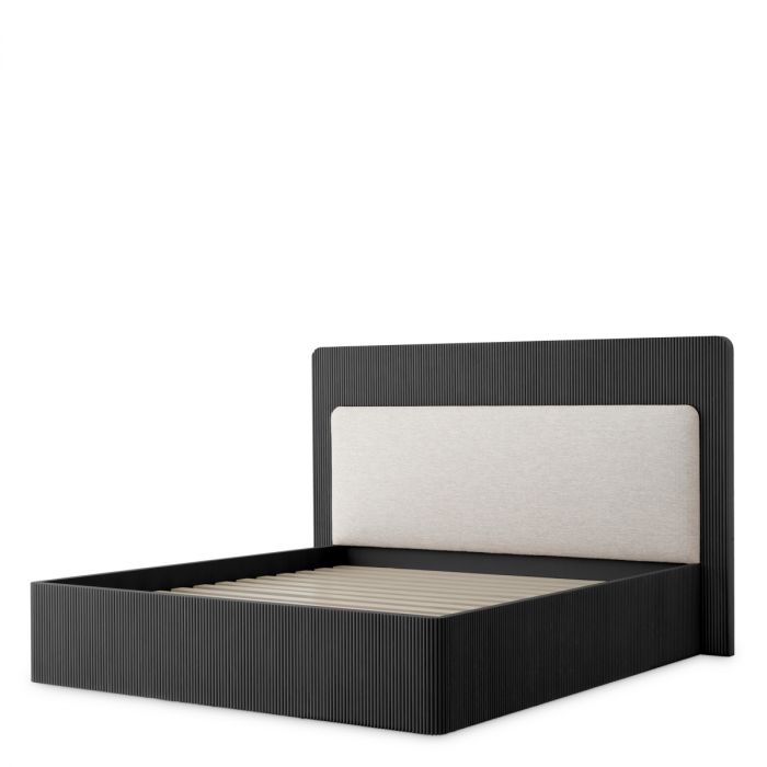 Bed Frame Dimitrios Queen size charcoal grey oak veneer durini natural