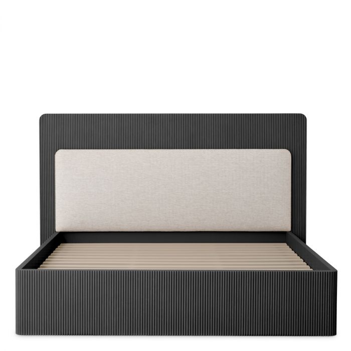 Bed Frame Dimitrios Queen size charcoal grey oak veneer durini natural