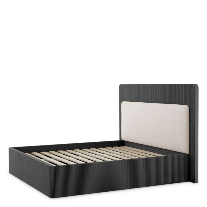 Bed Frame Dimitrios Queen size charcoal grey oak veneer durini natural