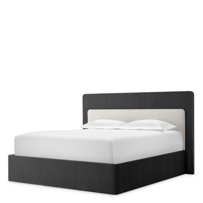 Bed Frame Dimitrios King size charcoal grey oak veneer durini natural