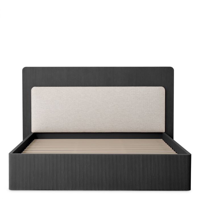 Bed Frame Dimitrios King size charcoal grey oak veneer durini natural