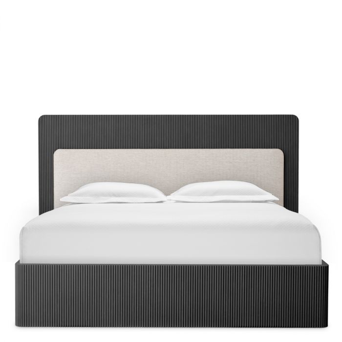 Bed Frame Dimitrios King size charcoal grey oak veneer durini natural