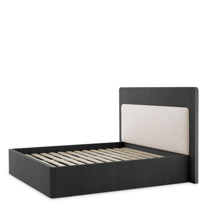 Bed Frame Dimitrios King size charcoal grey oak veneer durini natural