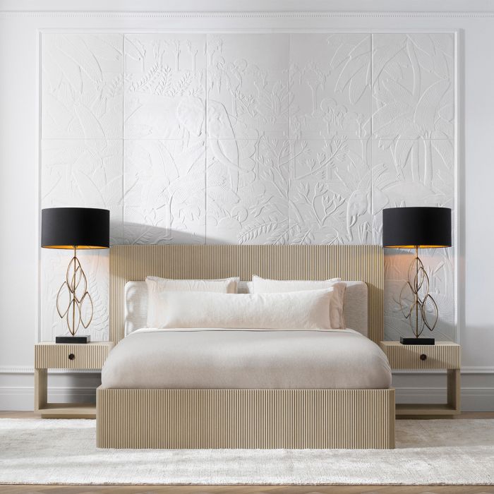 Bed Frame Dimitrios Queen size washed oak veneer durini natural