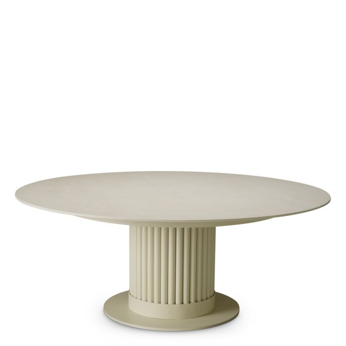 Outdoor Coffee Table Volterra Round sand finish cream ceramic